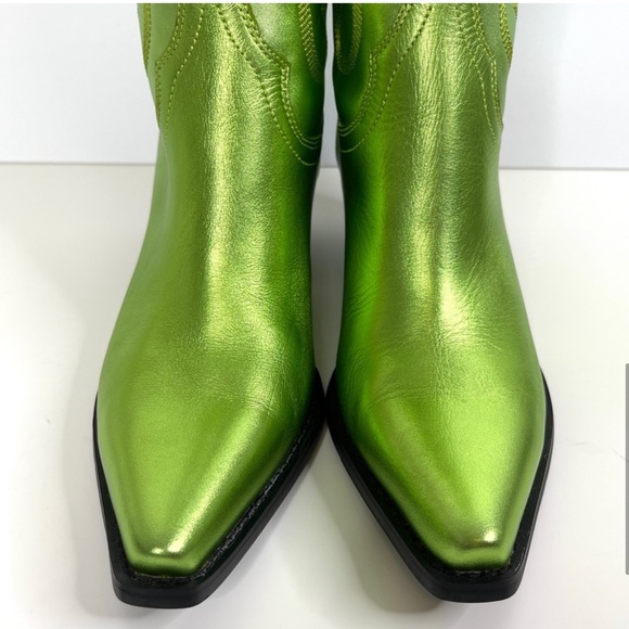 JEFFREY CAMPBELL Free People NEW Dagget Western Boots Metallic Green NEW Size 7 - Picture 7 of 16